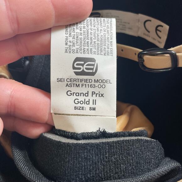 Troxel Grand Prix Gold II Equestrian Riding Helmet Small Black Velvet Show - Picture 10 of 10